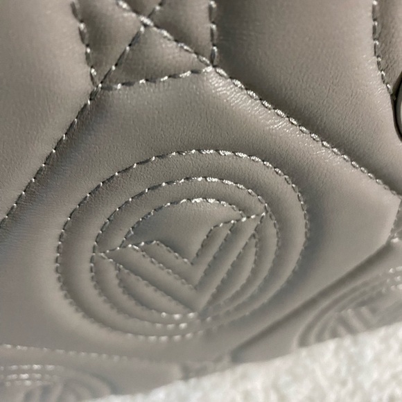 VALENTINO ORLANDI CROSSBODY BAG, Light Gray w/guitar strap - Picture 3 of 16